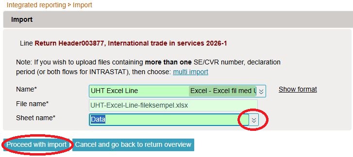 Screenshot of options for choosing spread sheet within file for upload in IDEP.