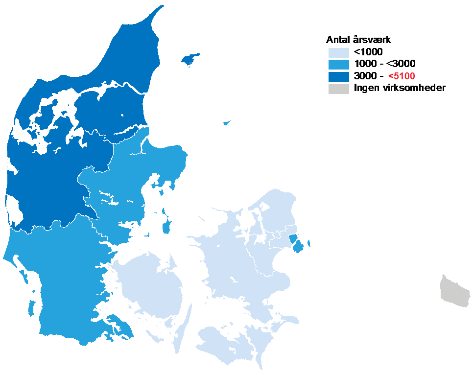 Eksport til UK - Arbejdspladser og landsdele